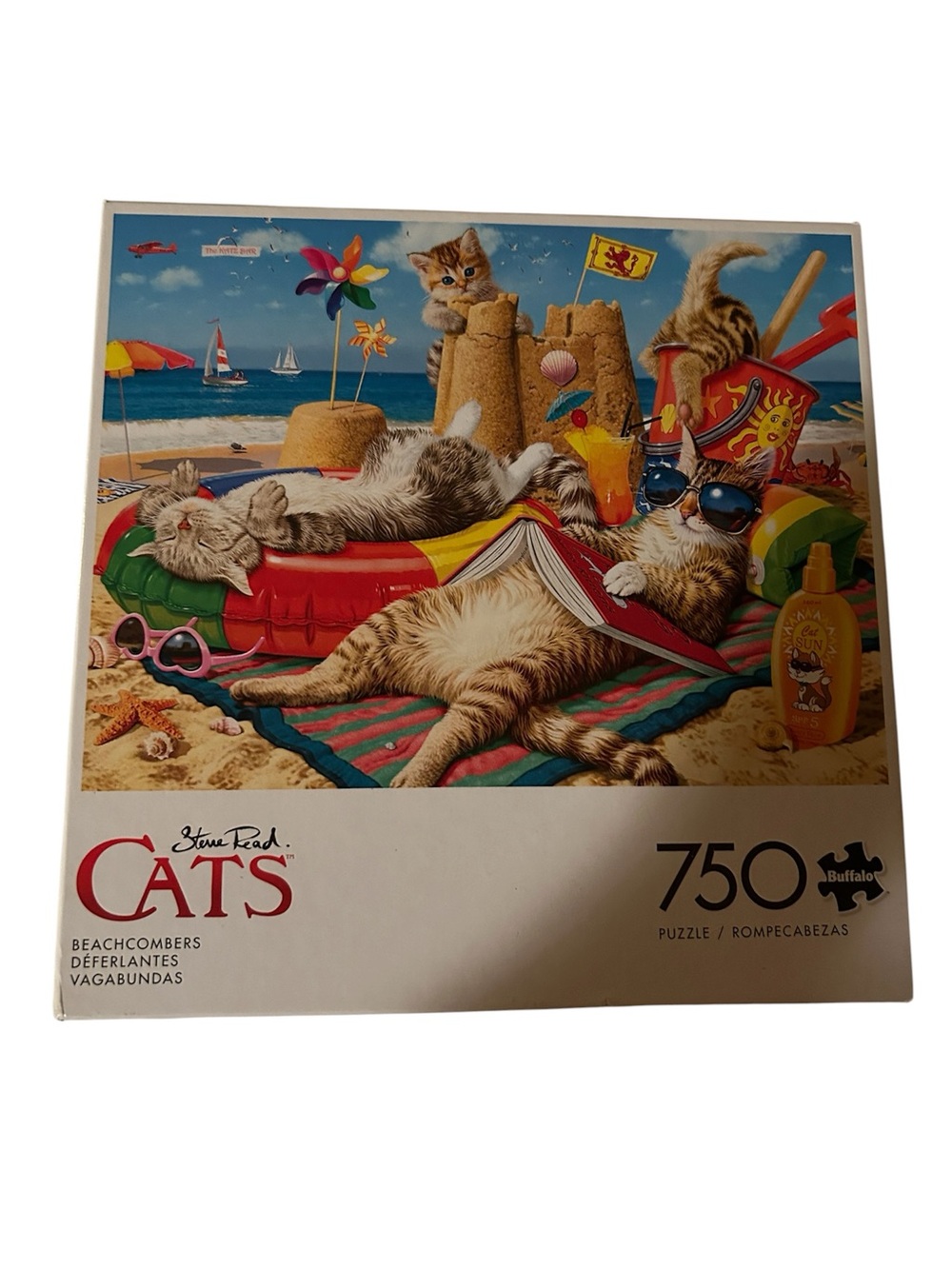 Buffalo David Bitton Cats Beachcombers Puzzle - Multicolor Beach Cats